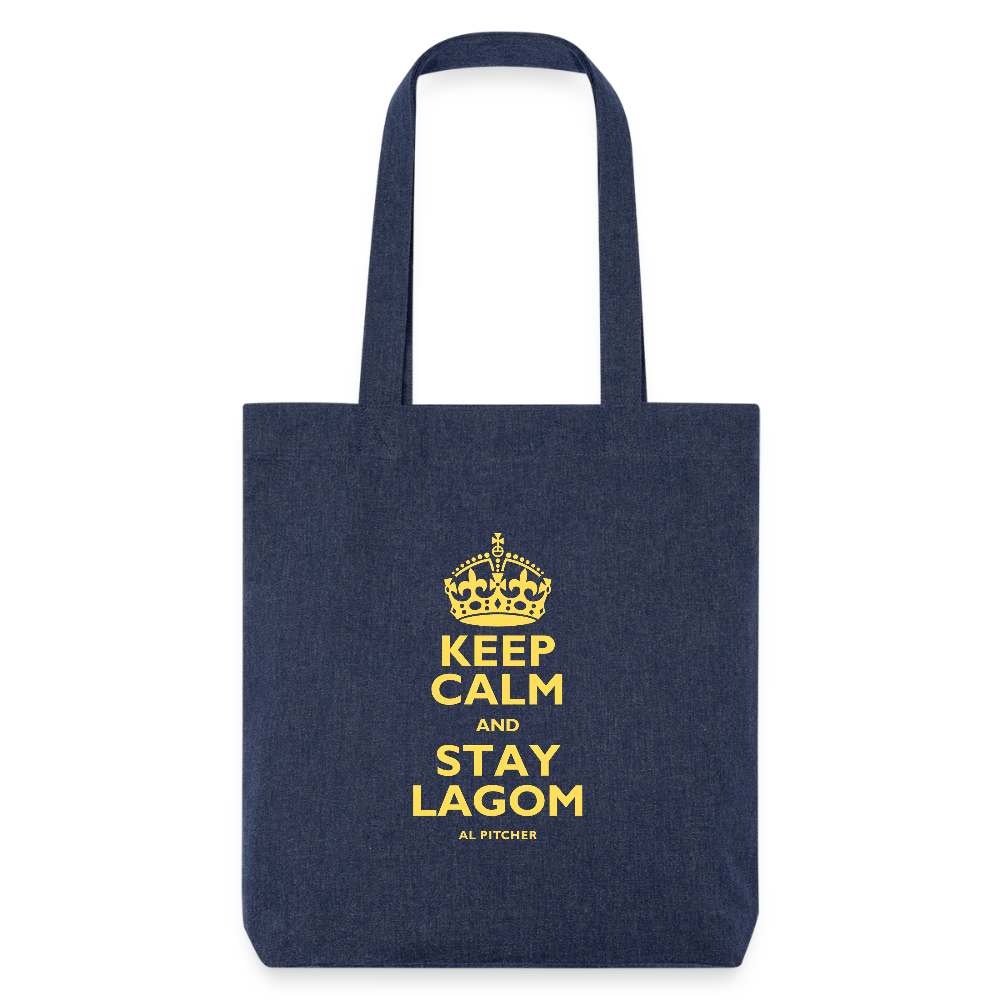 "Stay lagom" Recycled Tygväska - melange blue