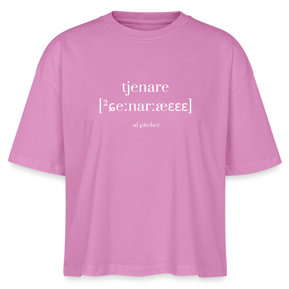 "Tjenare" T-shirt (vit text) - pink