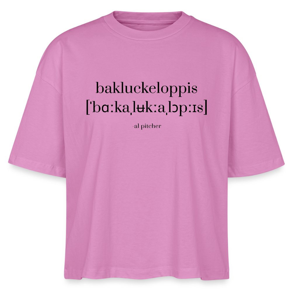 "Bakluckeloppis" T-shirt (svart text) - pink