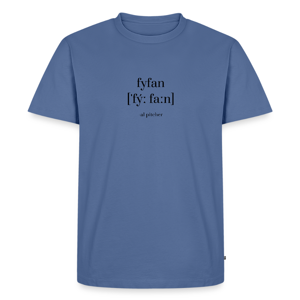 "Fyfan" T-shirt svart text - stone blue