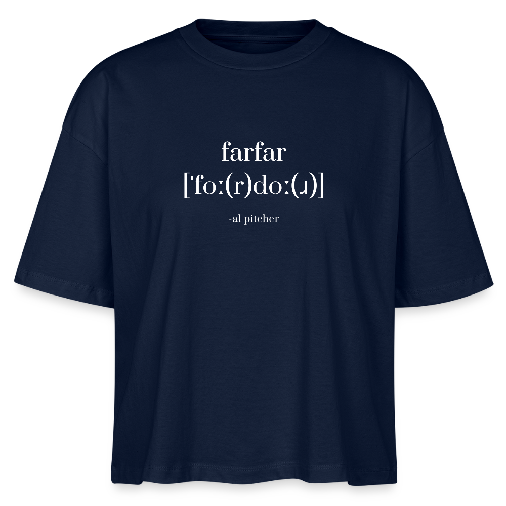 "Fordor" T-shirt (vit text) - navy