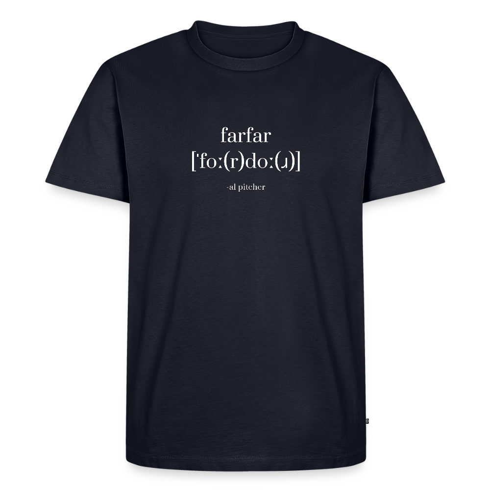 "Fordor" T-shirt vit text - navy
