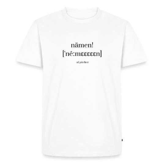 "Nämen" T-shirt svart text - white