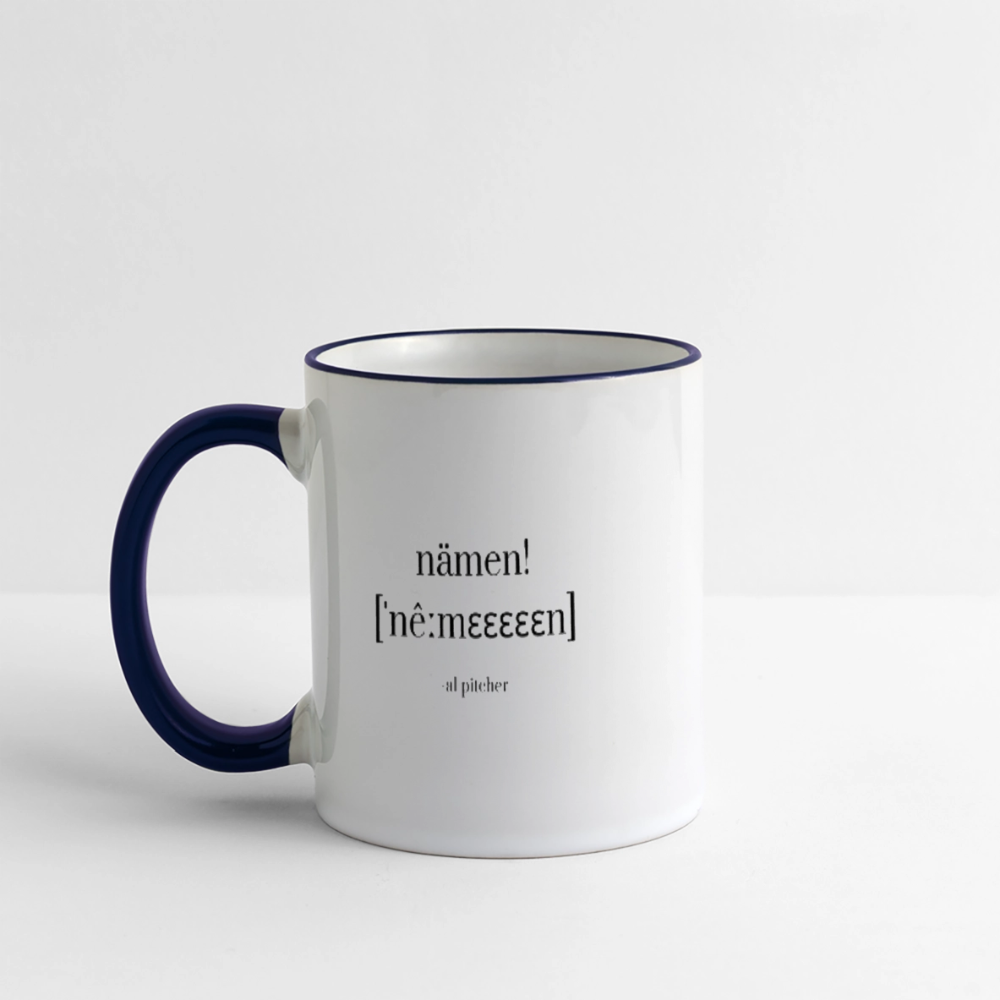 "Nämen" Kaffemugg - white/cobalt blue