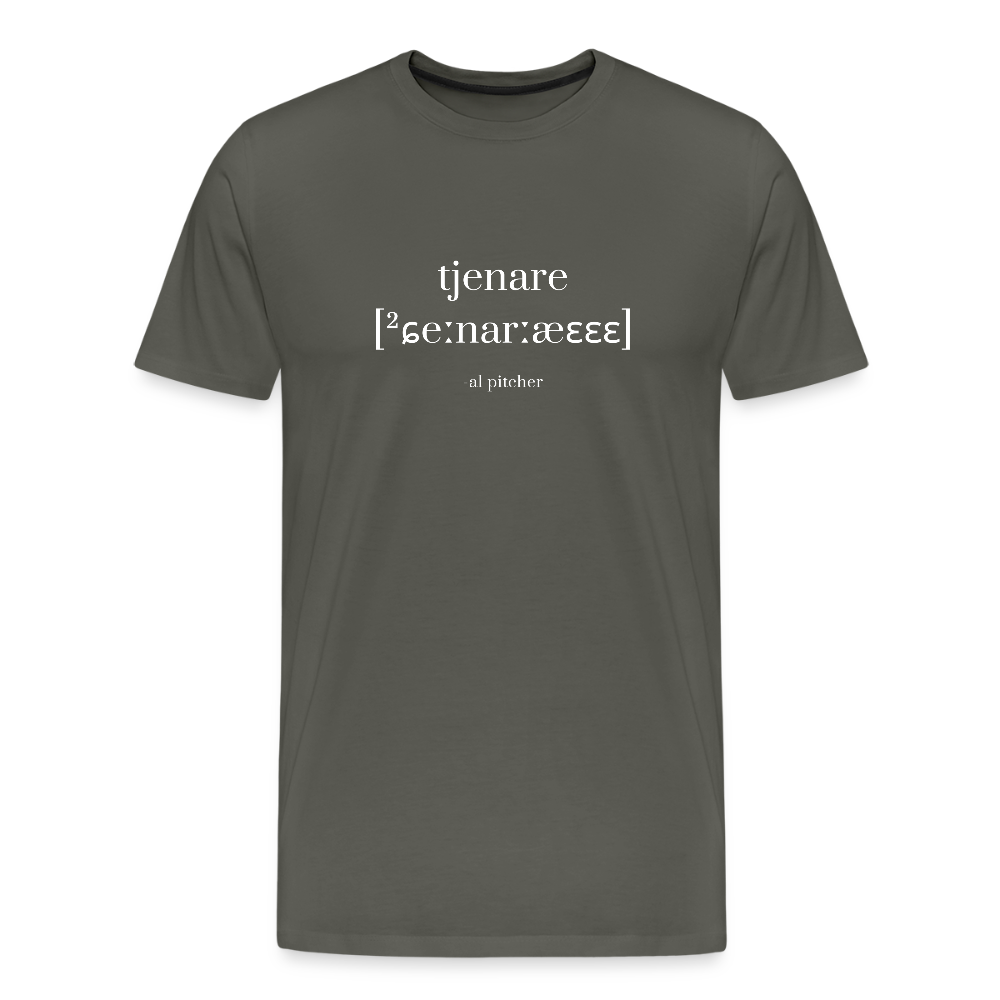 "Tjenare" T-shirt vit text - asphalt