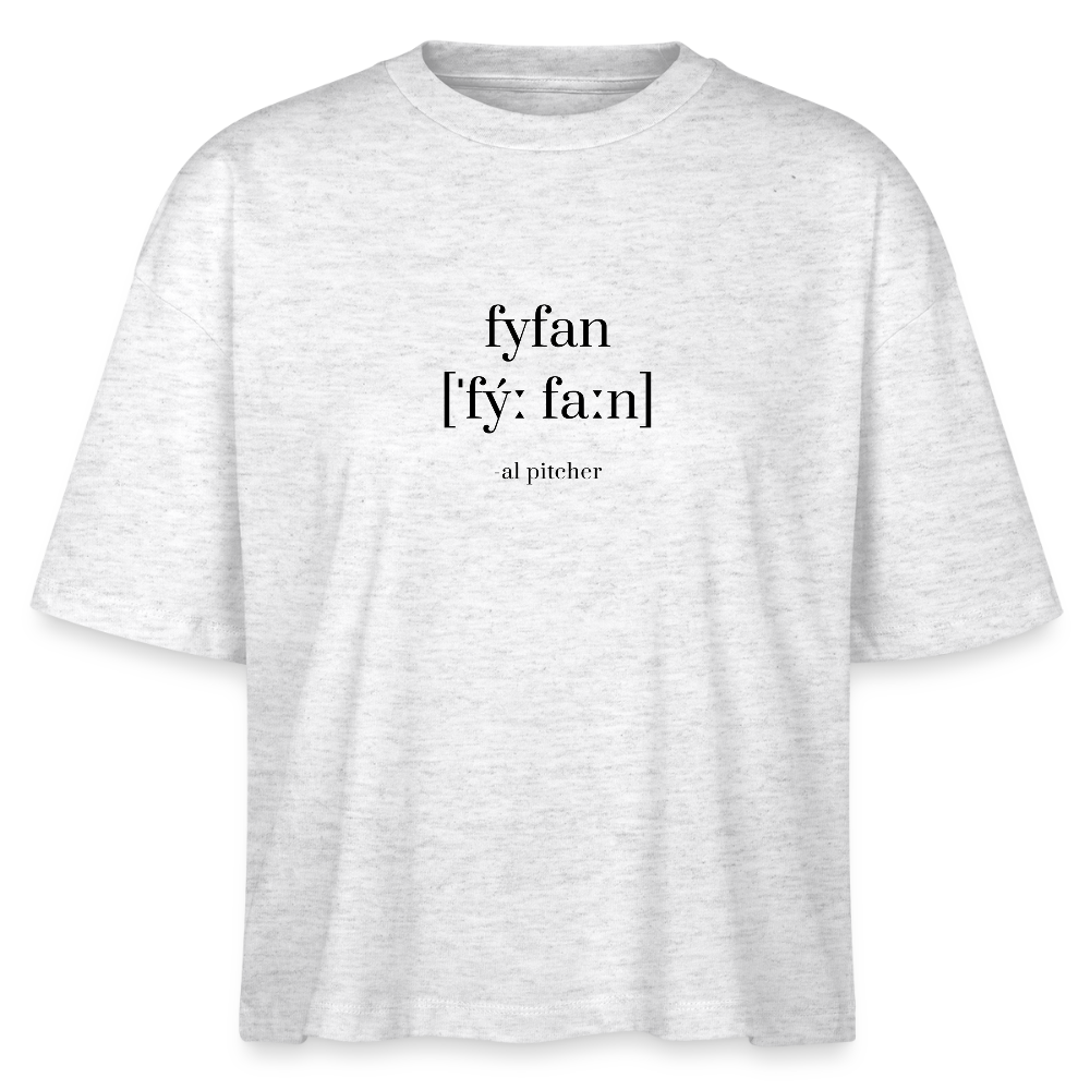"Fyfan" T-shirt (svart text) - heather white
