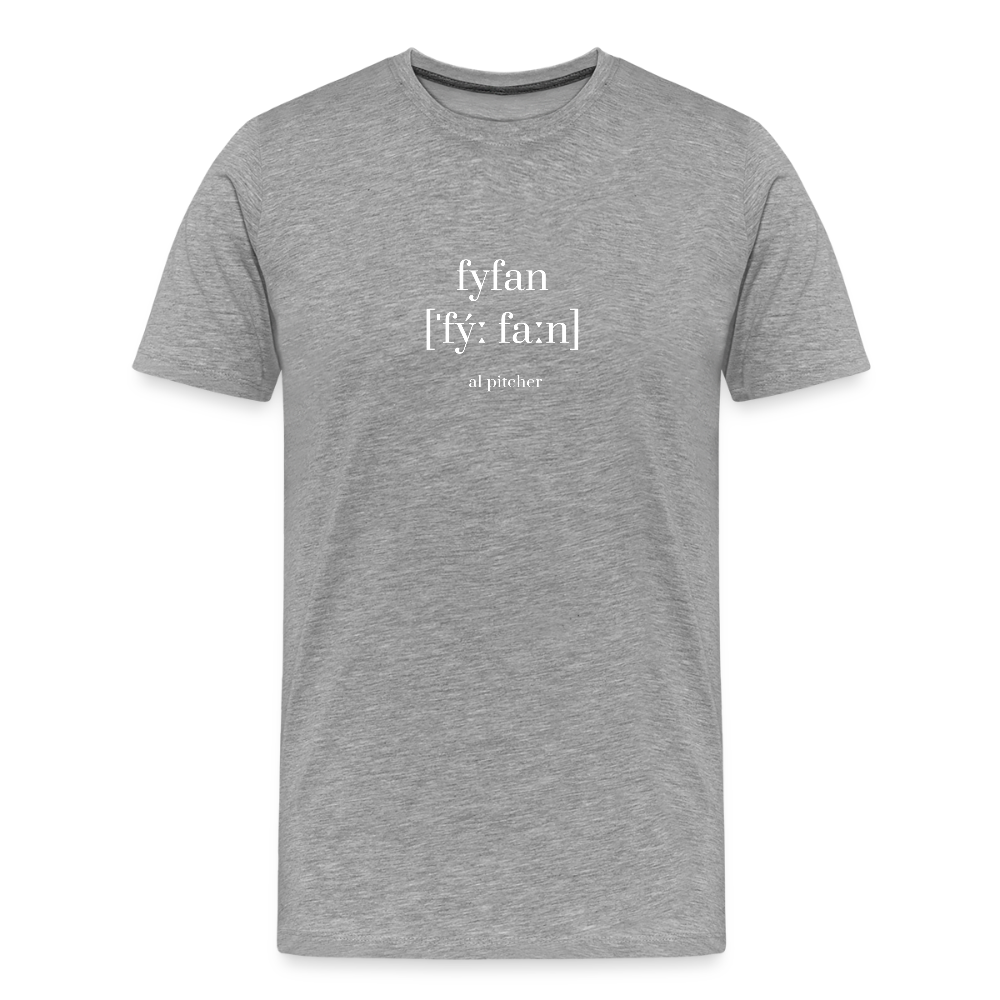 "Fyfan" T-shirt vit text - heather grey