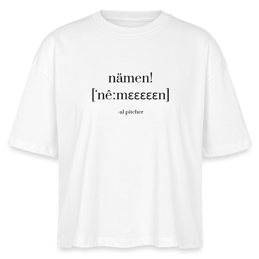 "Nämen" T-shirt (svart text) - white