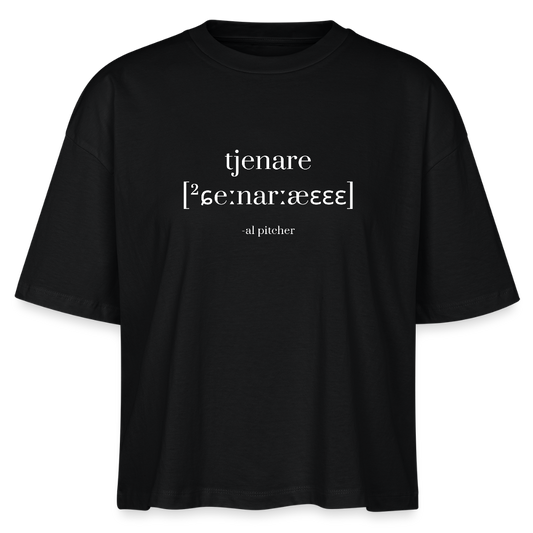 "Tjenare" T-shirt (vit text) - black