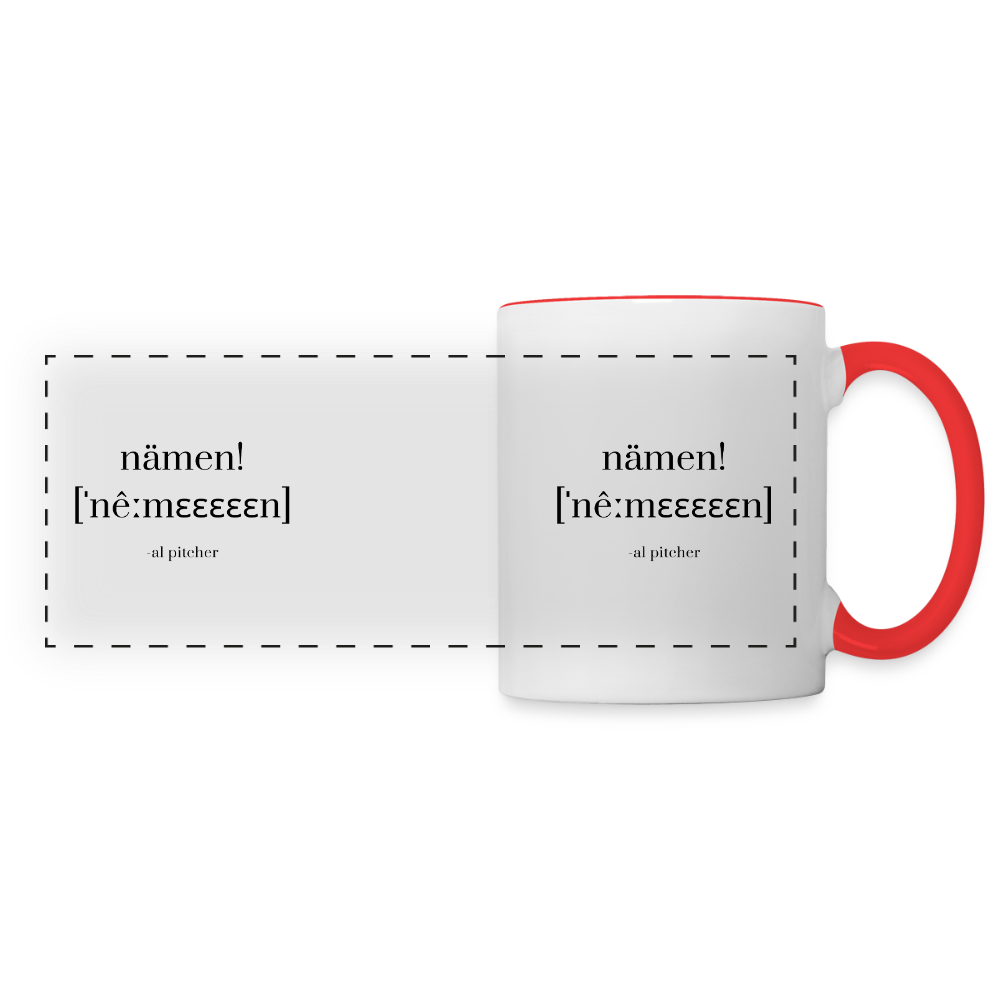 "Nämen" Kaffemugg - white/red