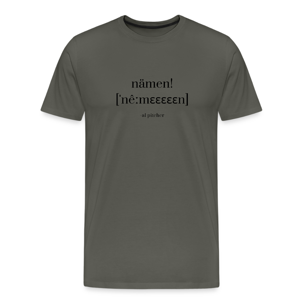 "Nämen" T-shirt svart text - asphalt
