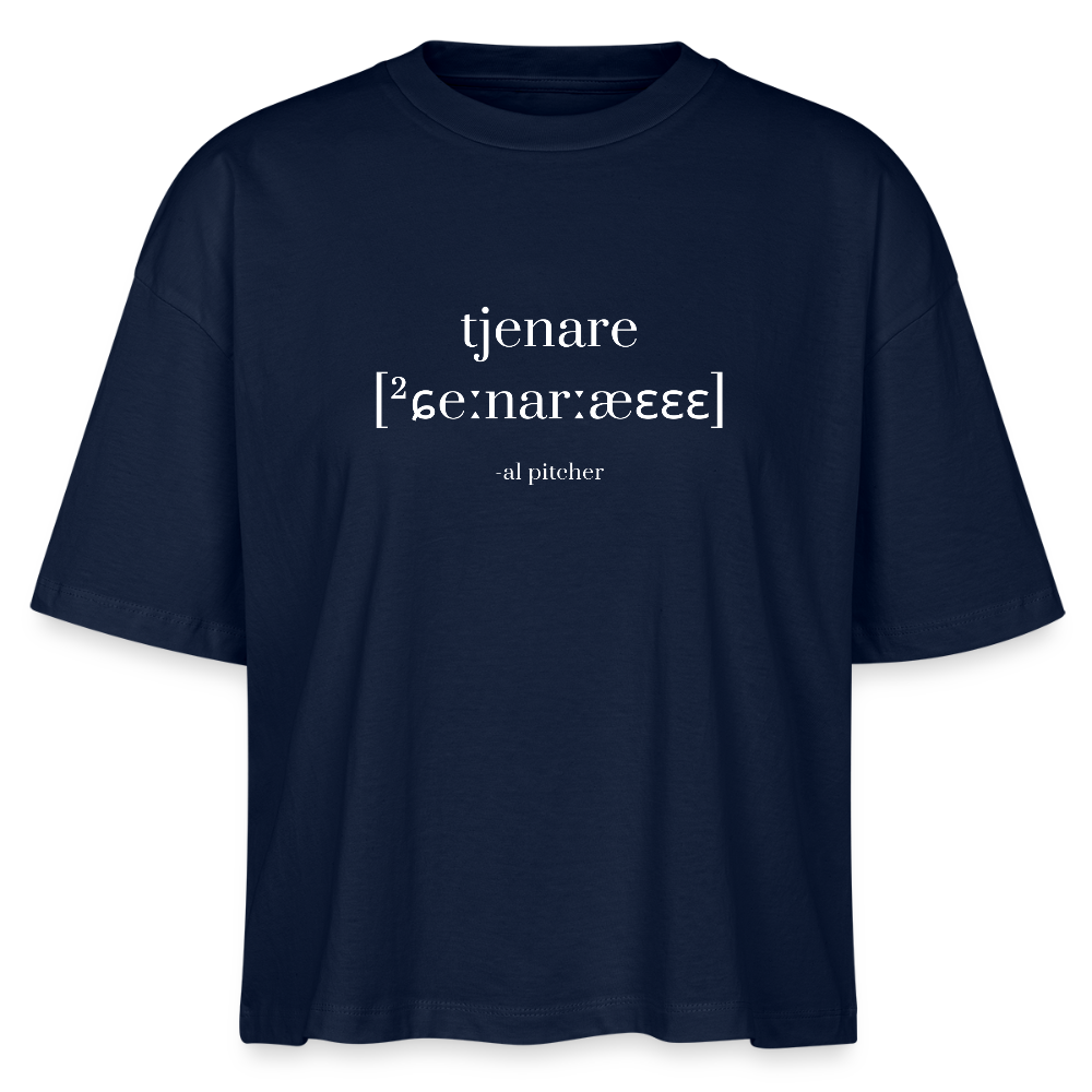 "Tjenare" T-shirt (vit text) - navy