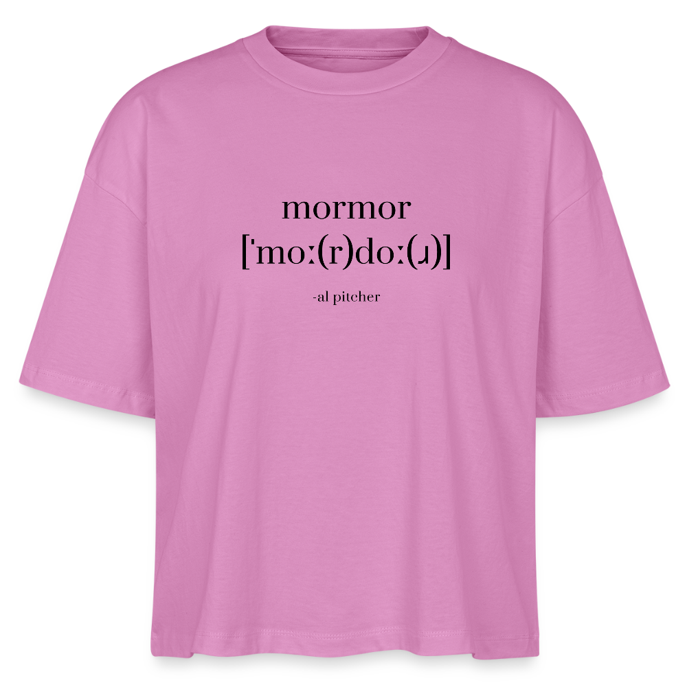 "Mordor" T-shirt (svart text) - pink