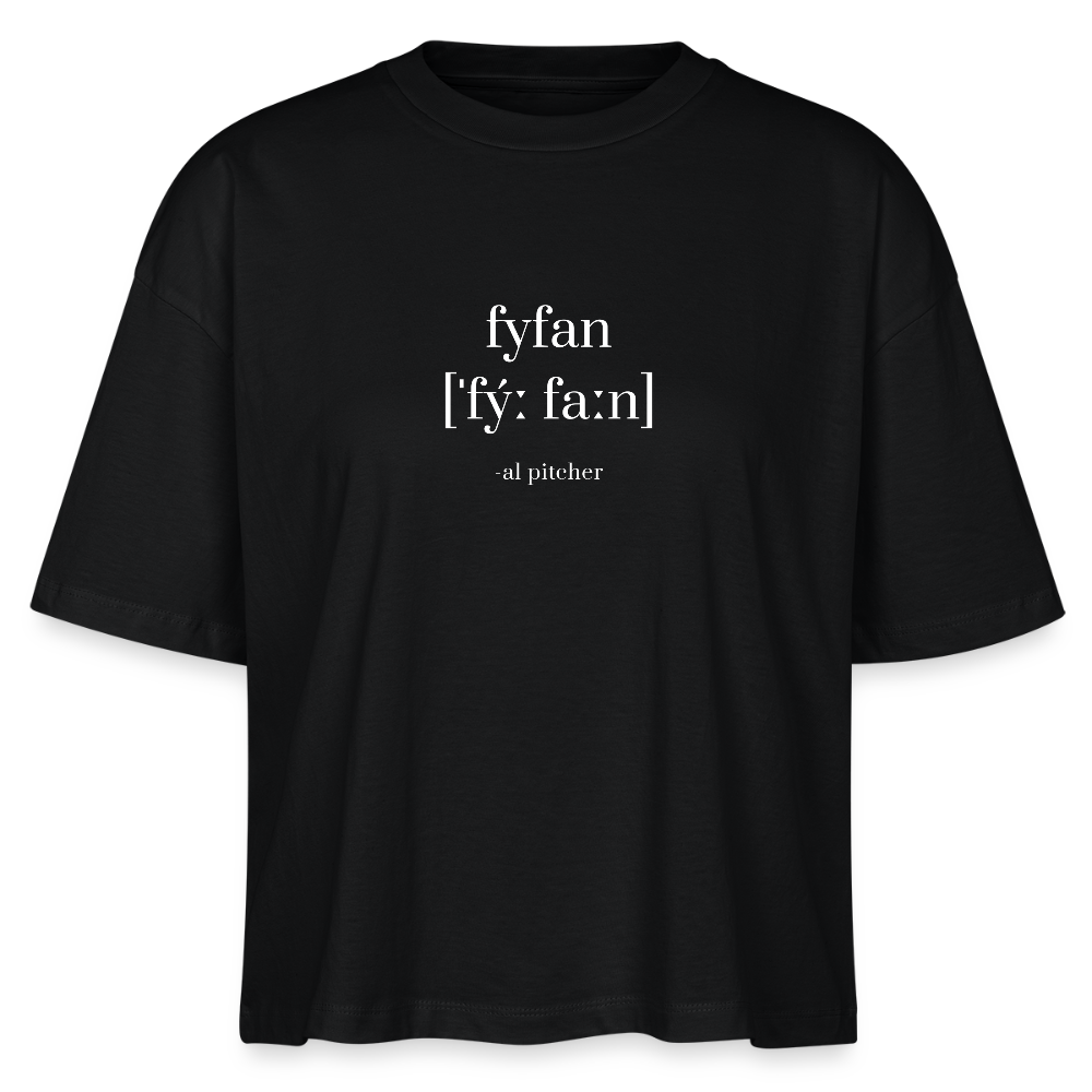 "Fyfan" T-shirt (vit text) - black
