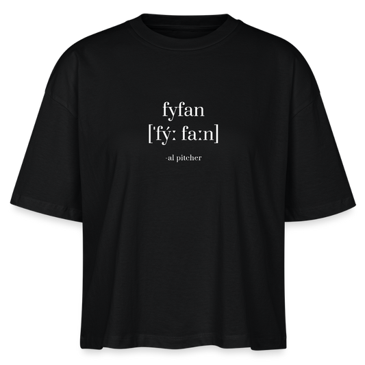 "Fyfan" T-shirt (vit text) - black