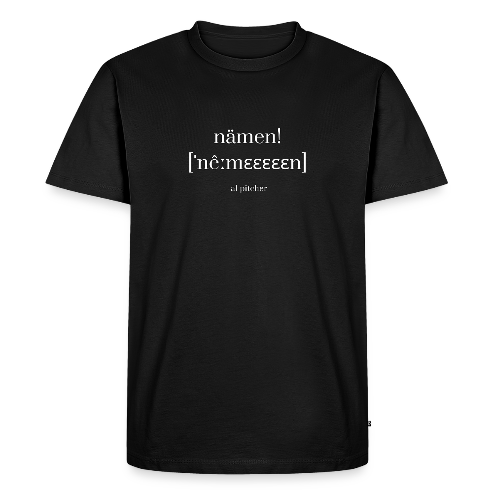 "Nämen" T-shirt (vit text) - black
