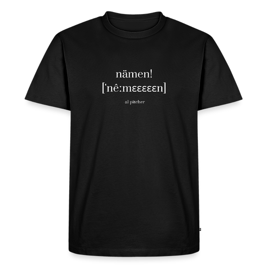 "Nämen" T-shirt (vit text) - black