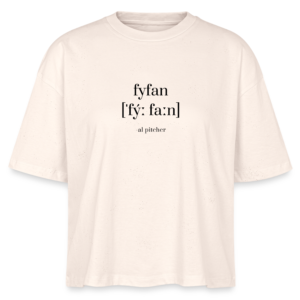 "Fyfan" T-shirt (svart text) - natural raw