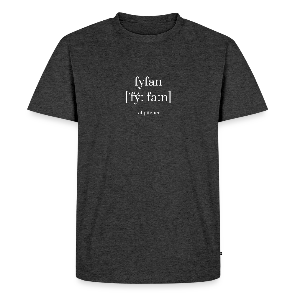 "Fyfan" T-shirt vit text - heather anthracite
