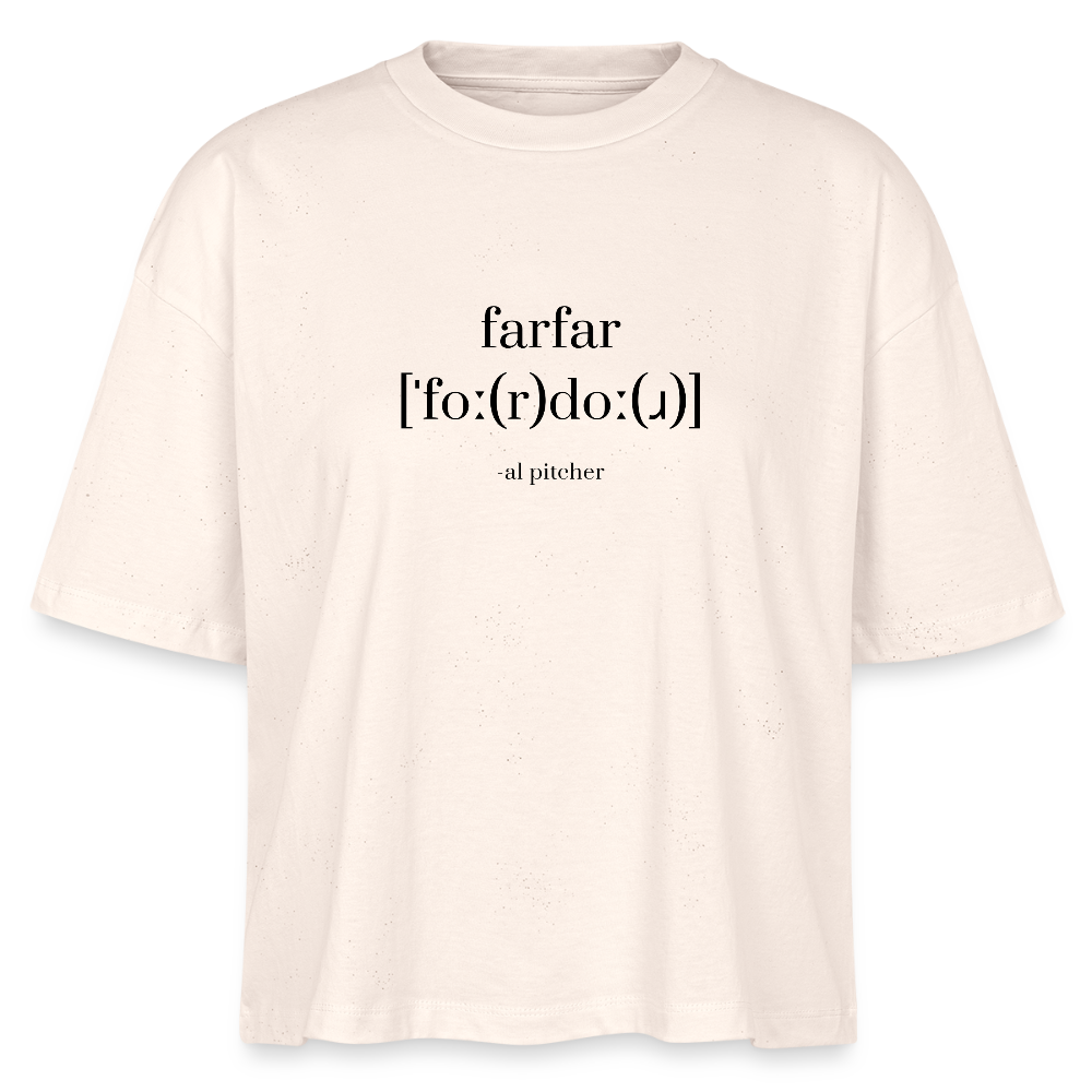 "Fordor" T-shirt (svart text) - natural raw