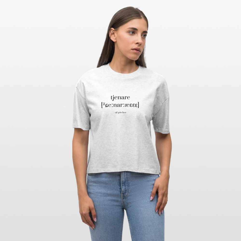 "Tjenare" T-shirt (svart text) - heather white