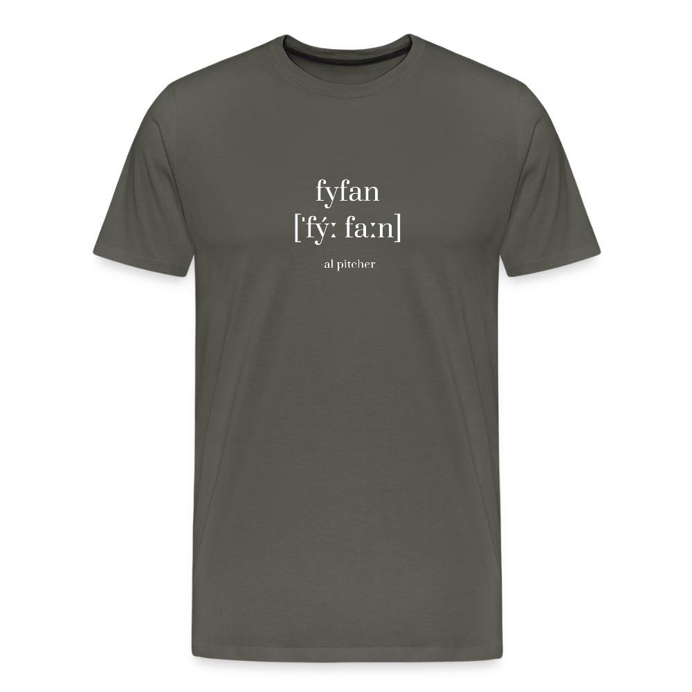 "Fyfan" T-shirt vit text - asphalt