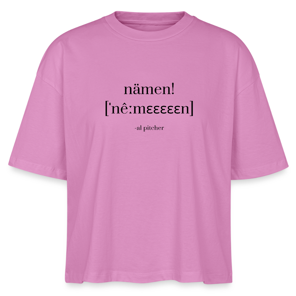 "Nämen" T-shirt (svart text) - pink