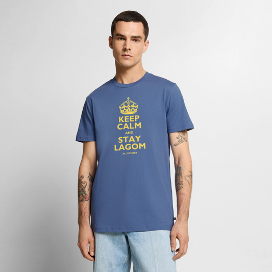 "Stay lagom" T-shirt - stone blue