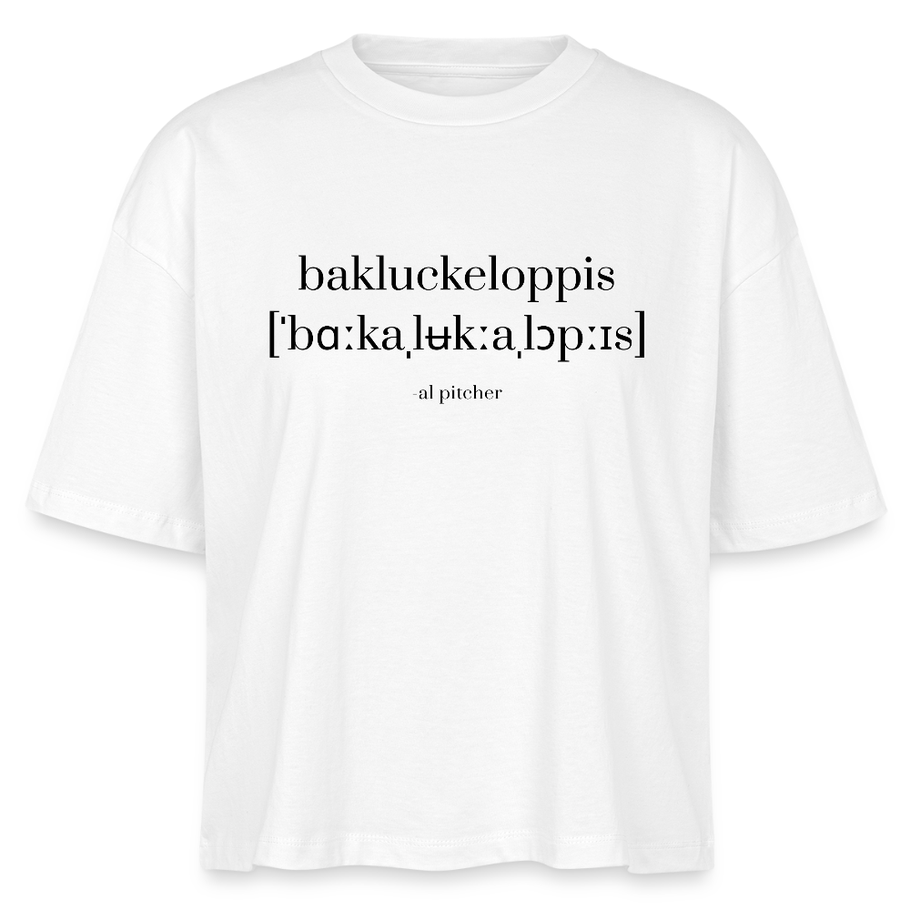 "Bakluckeloppis" T-shirt (svart text) - white