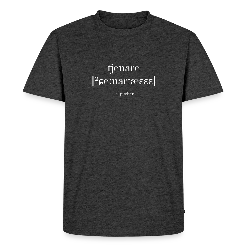 "Tjenare" T-shirt vit text - heather anthracite